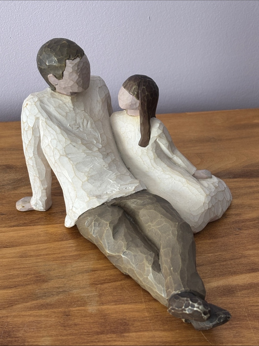 Willow Tree Father and Daughter Figurine - Cream & Brown